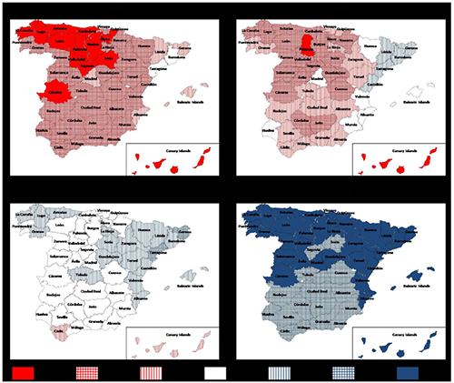 Values of the Princeton marital fertility index (Ig) in different years (provincial level)